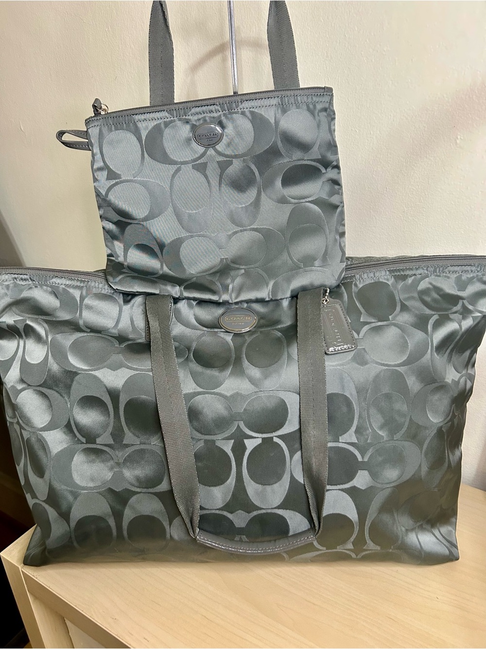 Coach Getaway Weekender Signature Tote and Pouch XL